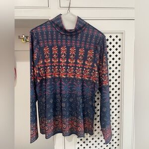 NWT Hunter Bell Connor Top Essex Block Border Navy